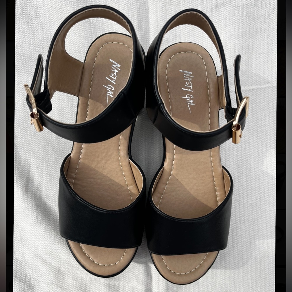 Nasty Gal Black Platform Sandal